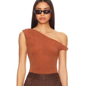 NWT REVOLVE X HOUSE OF HARLOW 1960 "LERA BODYSUIT IN TERRACOTTA" - XXS